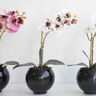 Arranjo De Flor Artificial Orquídea Tigre No Vaso Preto | For